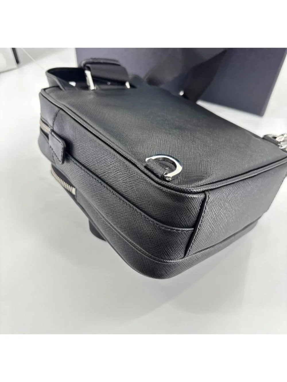Prada Saffiano Leather Shoulder Bag Black